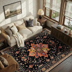 RELEANY Washable Area Rug, 5'x8', Black/Colorful - Image 2