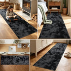 2x8 Tie-dye Dark Grey Runner Rug Washable Non-Slip for Kitchen Hallway - Image 3