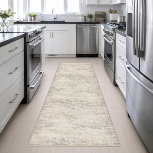 3x10 Washable Runner Rug：Modern Abstract Soft Carpet Brown Beige - Image 4