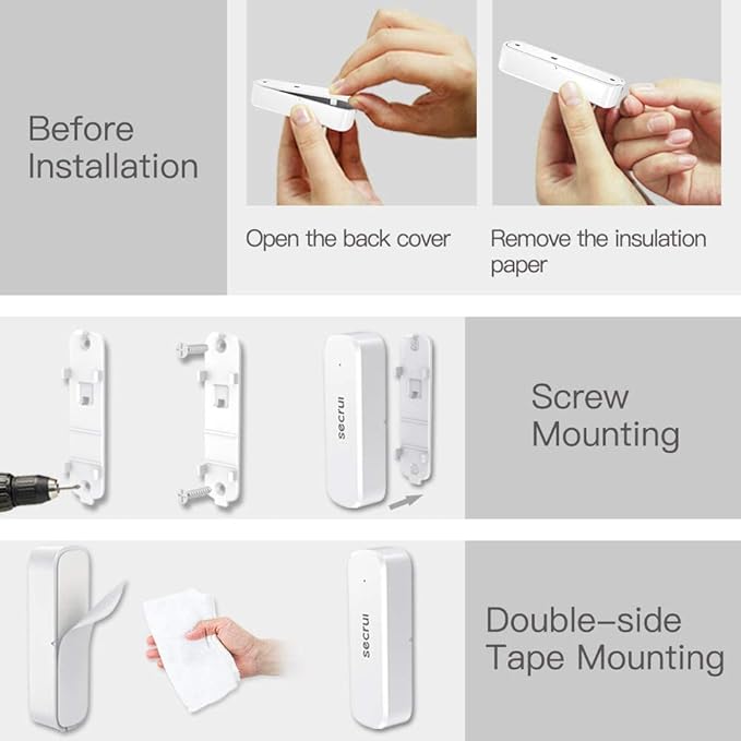 SECRUI Door Chime with Adjustable Volume –Wireless Entry Alert with 52 Chimes – 500ft Rage Door Open Sensor Alarm for Home/Business/Office/Store – Easy Installation – LED Indicators