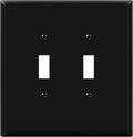 ENERLITES Double Toggle Switch Cover, Two Gang Light Switch Wall Plate, Gloss Finish, Oversized 2-Gang 5.5" x 5.5", Unbreakable Polycarbonate Thermoplastic, UL Listed, 8812O-BK, Black