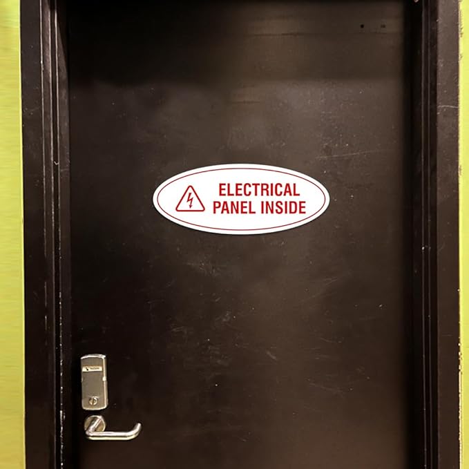 Signs ByLITA Oval Electrical Panel Inside Sign (Navy Blue/White) - Small