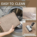 YDKGL Long Kitchen Runner Rugs Kitchen Mat Non Slip Washable Brown 17"x71" - Image 4