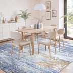 8x10 Area Rug for Living Room, Abstract Washable Large Rugs, Light Blue - Image 3