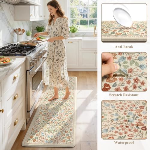 Collive Kitchen Mats for Floor Beige Kitchen Rugs Non Slip, 24''x71'' - Image 6