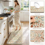 Collive Kitchen Mats for Floor Beige Kitchen Rugs Non Slip, 24''x71'' - Image 6