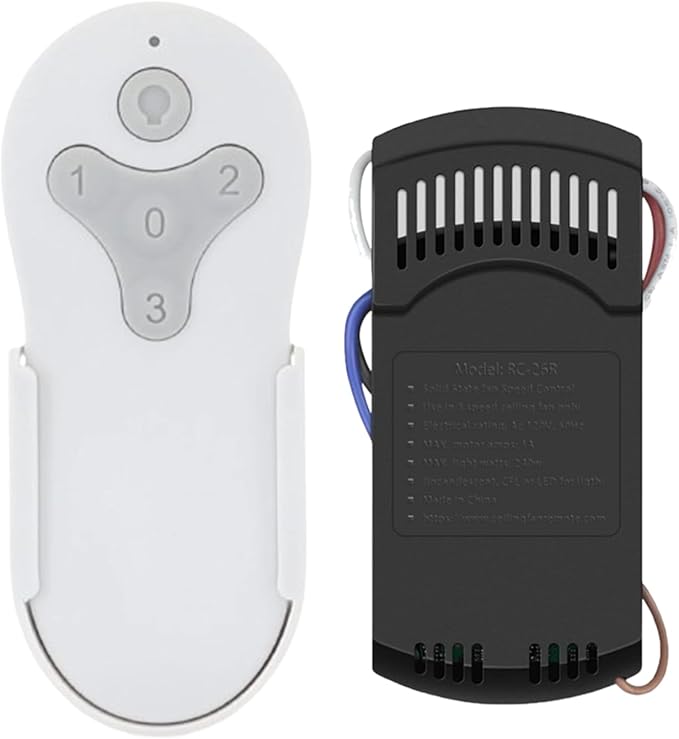 KUJCE10311/ KUJCE10712 Ceiling Fan Remote Control Kit for Harbor Breeze Hampton Bay Hunter, 3-Speed Light Dimmer, Replacement TR214A, TR214B, 2BB78-ITL-F304C, A25-FA0138, KUJCE10610, 2AQZU-18018
