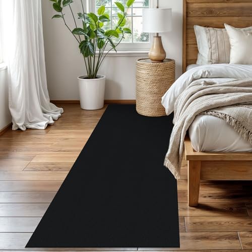 EARTHALL Washable Runner Rug, Non Slip Foyer Runner, 3x8 Ft, Black Heather - Image 6