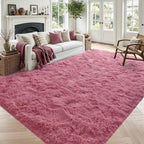 4'x5'3'' Blush Fluffy Soft Area Rug Non-Slip for Kids Bedroom Nursery by ModernHomeDecor
