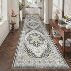 Madane Hallway Runner Rug 3x10 Washable Kitchen Runners 10ft, Black - Image 2