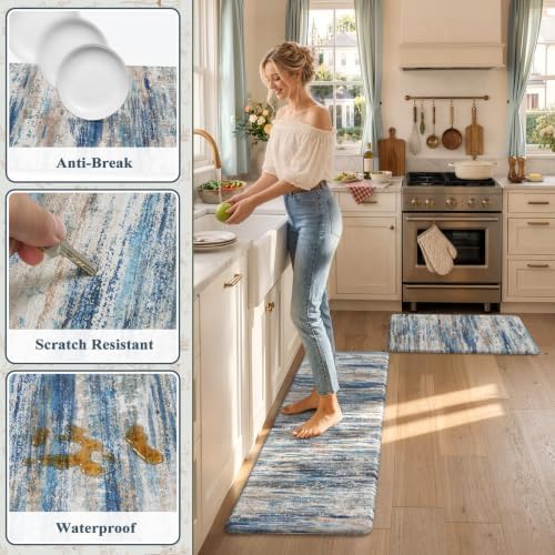 KIMODE Christmas Anti Fatigue Kitchen Mats for Floor,Farmhouse Kitchen Rugs - Image 6