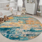 Round Area Rug Living Room: 6 ft Modern Washable Indoor Carpet - Image 5