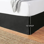 Amazon Basics Lightweight Pleated Bed Skirt, Machine Washable, Wrinkle and Fade Resistant, Queen, Black - Image 5
