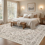 9x12 Area Rugs Living Room: Washable Rug for Bedroom Brown Beige - Image 4