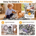 SameBed Washable 2x3 Entryway Area Rug, Vintage Kitchen Rug Black - Image 4