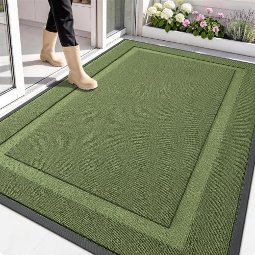 OLANLY Front Door Mat Outside 71x47, All-Season Heavy-Duty Rubber Doormat by OLANLY