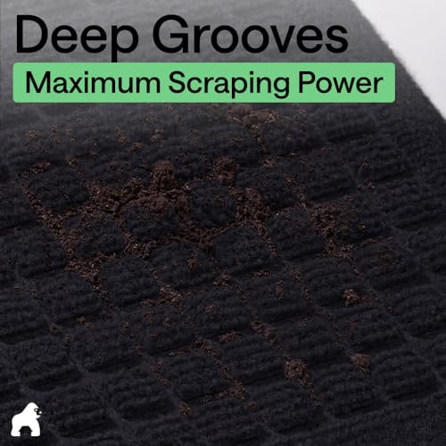 GORILLA GRIP® HydroABSORB Door Mat for Indoor Outdoor Use, 2 Pk 29x17 Black - Image 4