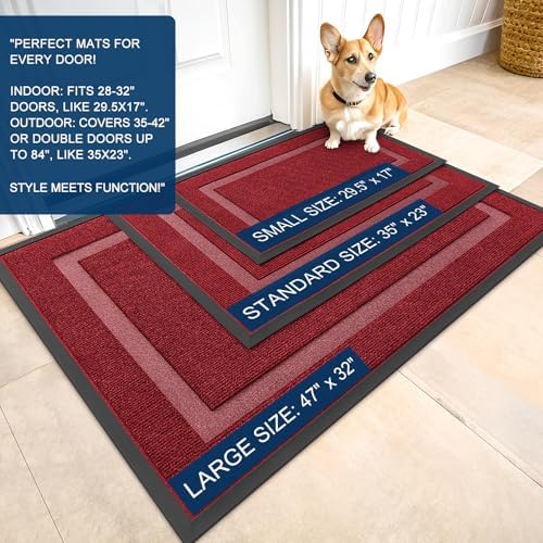 OLANLY Front Door Mat Outside 59x40, All-Season Heavy-Duty Rubber Doormat - Image 2