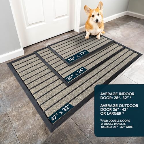 ubdyo Door Mat Outside Entrance, Outdoor Rubber Mat, 30 x 17, Bright Beige - Image 3