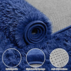5x8 Fluffy Shag Area Rugs for Living Room Bedroom: Soft Plush Carpet Blue - Image 6