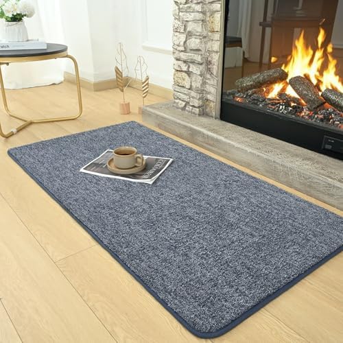 AROGAN Small Area Rugs for Bedroom, 2×4 Non Slip Runner Rug, Blue - Image 2