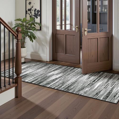 2x6 Runner Rug Non Slip,Washable Hallway Runner Rug,Black - Image 5