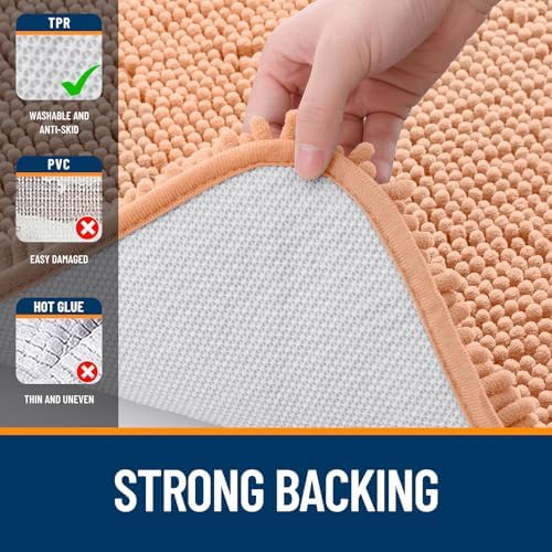 OLANLY Toilet Rugs U-Shaped 24x24, Soft Absorbent Chenille Contour Rugs - Image 6