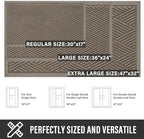 HIYARD Sturdy Front Door Mat, Absorbent Muddy Dirt Resist Welcome Door Mats Outdoor Indoor, Stain and Fade Resistant, Non-Slip Rubber Backing Low Profile Doormat for Entryway, 36×24, Beige - Image 2