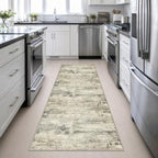 3x10 Washable Runner Rug：Modern Abstract Soft Carpet Ash Brown - Image 4