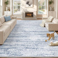 Area Rug 8x10 Living Room Rugs: Washable Modern Rug Large Non-Slip Soft Rugs Stain Resistant Printed Rug Indoor Carpet for Bedroom Kitchen Dining Room Nursery Playroom Home(Dark Blue, 8'x10') by ZomfyRugs