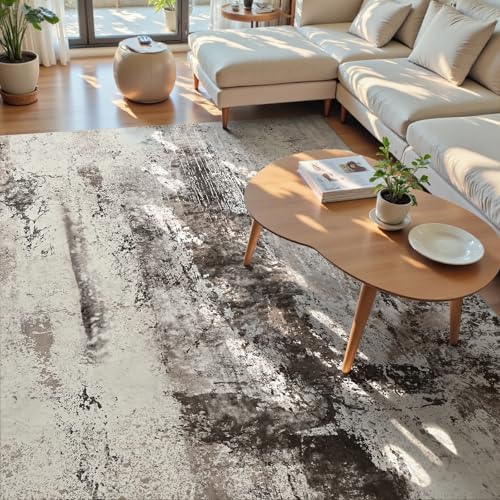 Living Room Rug 9x11 Coffee Area Rugs Machine Washable Abstract Boho Large Rug Non-Slip Non-Shedding Faux Wool Indoor Vintage Carpet for Bedroom, Classroom, Dining Room, Kids Playroom - Image 3