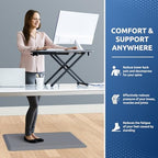 KitchenClouds Kitchen Mat Cushioned Anti Fatigue Kitchen Rug Non Slip Standing Mat Comfort Floor Mats for Sink Office (17.3"x 28"-0.8inch, Grey) - Image 4