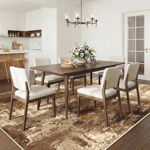 RELEANY Washable 10'x14' Abstract Area Rug for Living Room Brown Tan - Image 3
