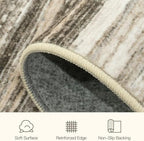 Lofus 5x7 Area Rug for Living Room, Abstract Washable Non-Slip Rugs, Taupe - Image 7