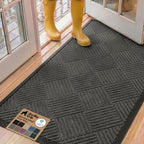 GORILLA GRIP WeatherMAX Door Mat, Indoor Outdoor Use, 60x24, Gray Diamond by GorillaGrip