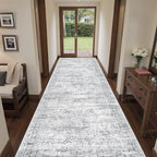 4x10 Runner Rug Non Slip,Washable Hallway Runner Rug,Grey - Image 5