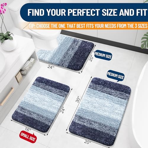 OLANLY Bathroom Runner Rug 60x40, Extra Soft Absorbent Microfiber Bath Rugs - Image 2