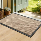 Front Door Mat, Heavy Duty Non-Slip Doormat 35.5"x24", Beige by WELDUN%E2%80%94IdealChoiceforHome