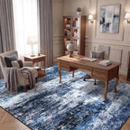 8x10 Area Rug for Living Room, Abstract Washable Large Rugs, Blue Gray - Image 7