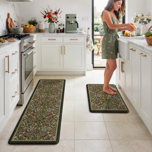 Collive Anti Fatigue Mats for Kitchen Floor Washable Padded Kitchen Rug Set by Collive