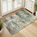2x4 Area Rugs for Entryway, Abstract Kitchen Mats for Floor, Coffee Green by Lofus