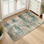 2x3 Area Rug for Entryway Bathroom,Green Abstract Kitchen Mats for Floor by Lofus