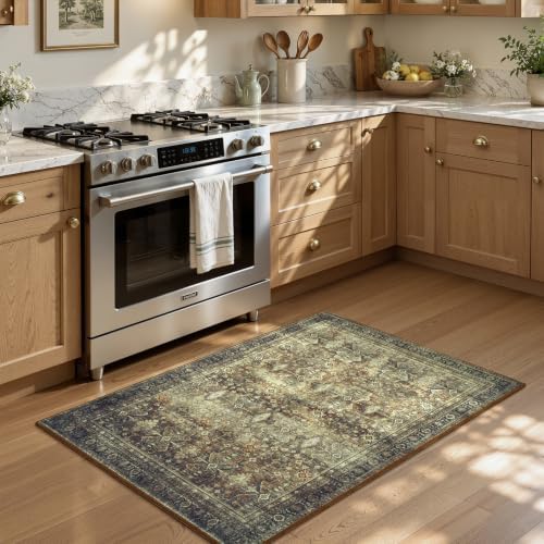2x3 Area Rugs for Livingroom Entryway Bathroom, Washable Kitchen Mats,Brown - Image 4