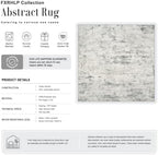 Area Rug Living Room: 4x4 Modern Washable Indoor Soft Carpet Gray - Image 2