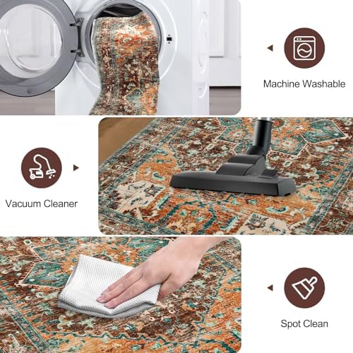 Yamaziot Washable Runner Rug, 2x12 Non-Slip Boho Hallway Kitchen Rug - Image 4