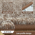 AROGAN 3x8 Runner Rug for Hallway, Long Runner Rugs Non Slip, Matte Brown - Image 4