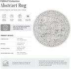 Round Area Rug Living Room: 8 ft Modern Washable Indoor Carpet - Image 2