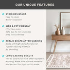 Hazo Haus Washable 3x20 Extra Long Runner Rug for Hallway, Waterproof Large Kitchen Floor Rug, Non-Slip Stain & Fade Resistant, Vintage Farmhouse Floral Décor (3x20 Beige/Latte) - Image 5