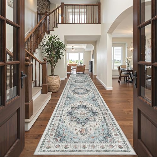 Madane Hallway Runner Rug 3x16 Washable Kitchen Runners Long, Blue - Image 2