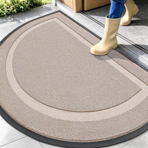 OLANLY Half Circle Front Door Mat Outside 47x32 All-Season Rubber Doormat by OLANLY